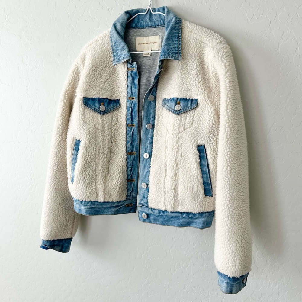 Anthropologie Pilcro Sherpa + Denim Jean Jacket Size Small